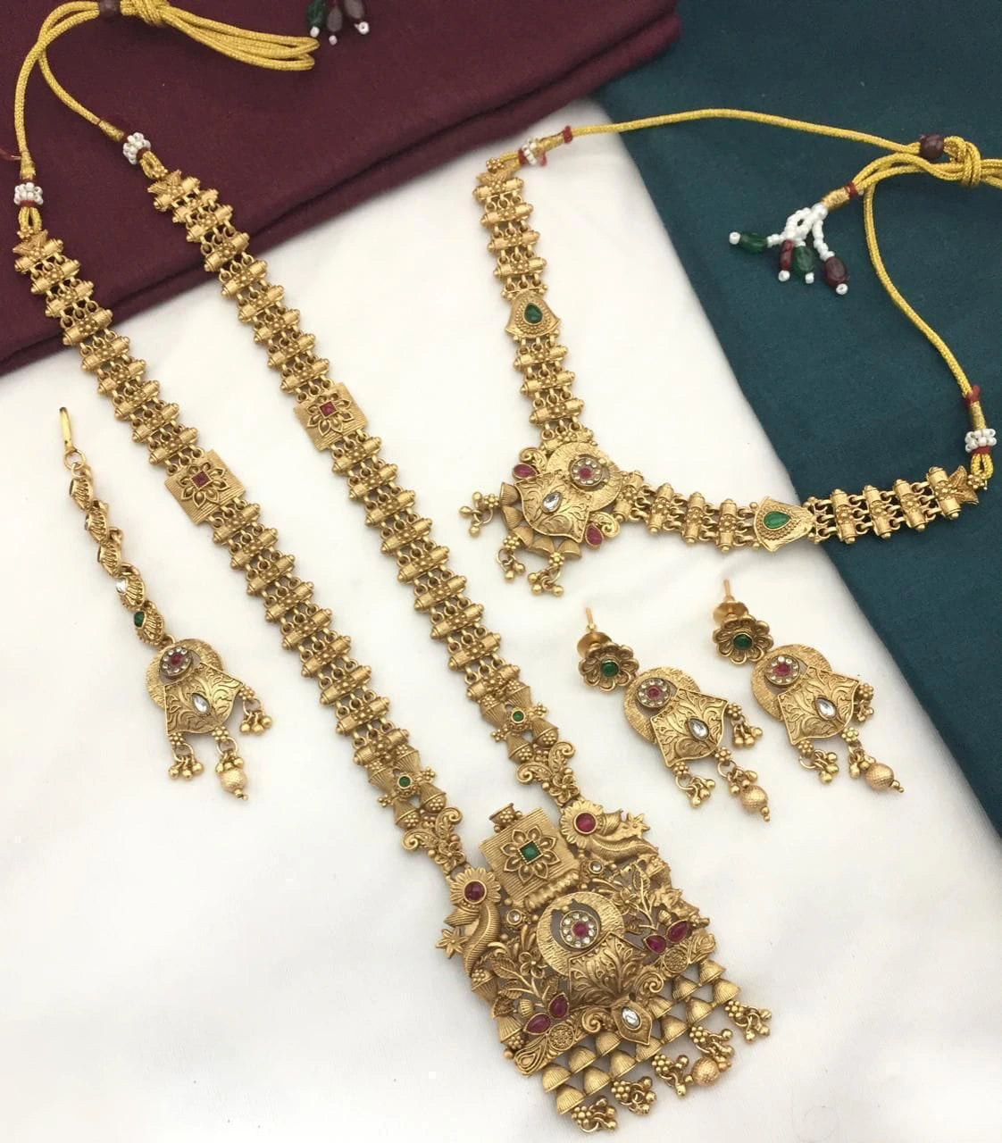 Ethinic Rajwadi Necklace Combo Set | Rajwadi Jewellery Combo Set For Women