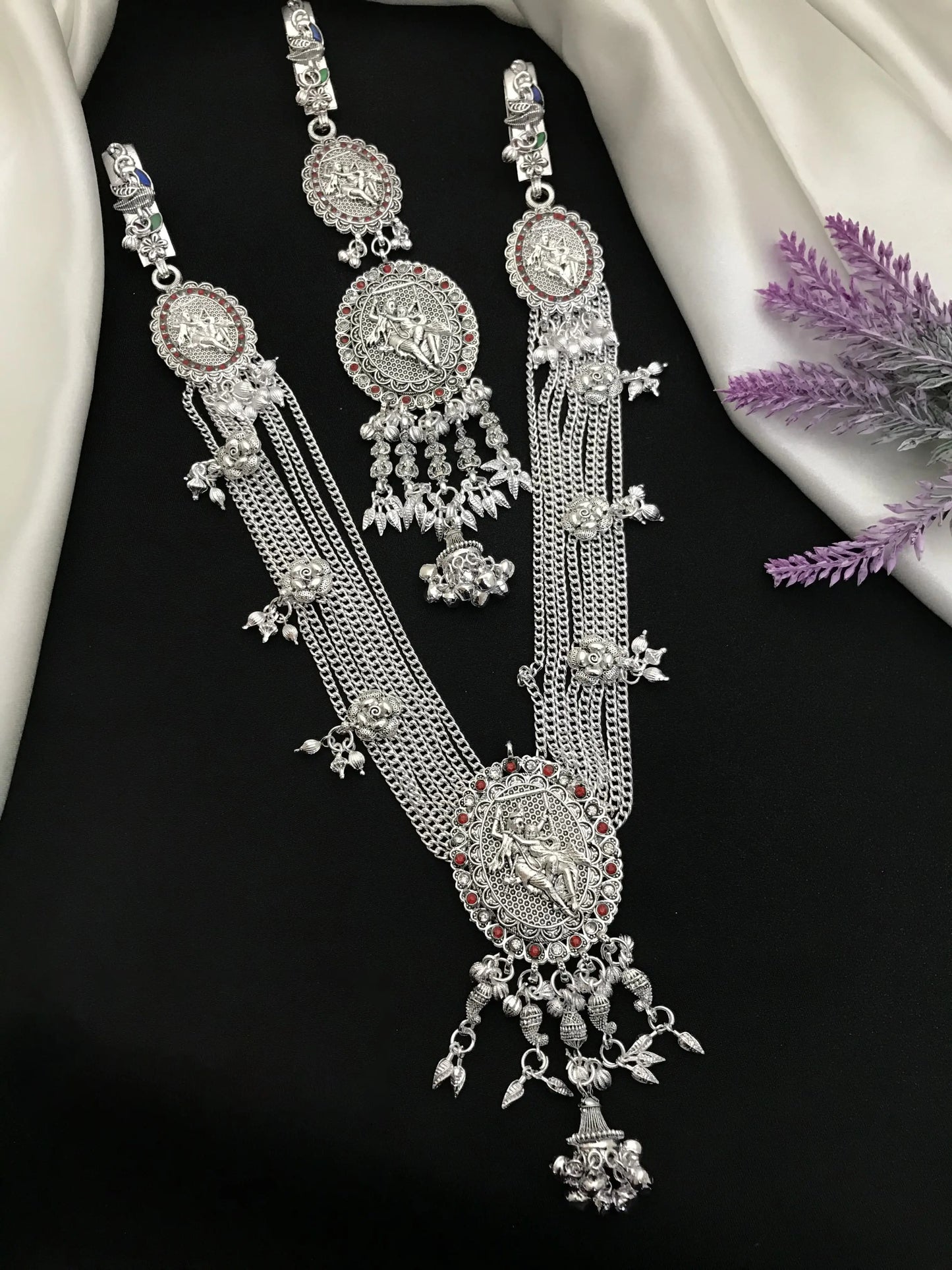 Navratri special Kamarband Combo Set With Silver Kandora And Juda