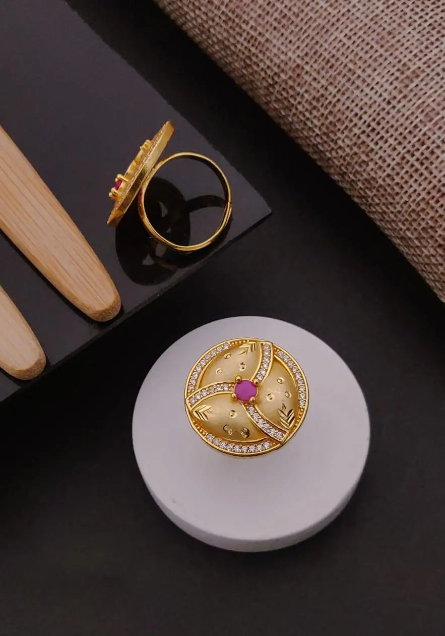 Traditional AD Ring For Women | Adjustable Diamonds AD Ring