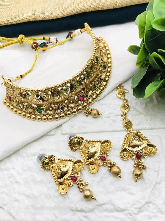 Antique Necklace | Gold Antique Necklace | Necklace Combo Set