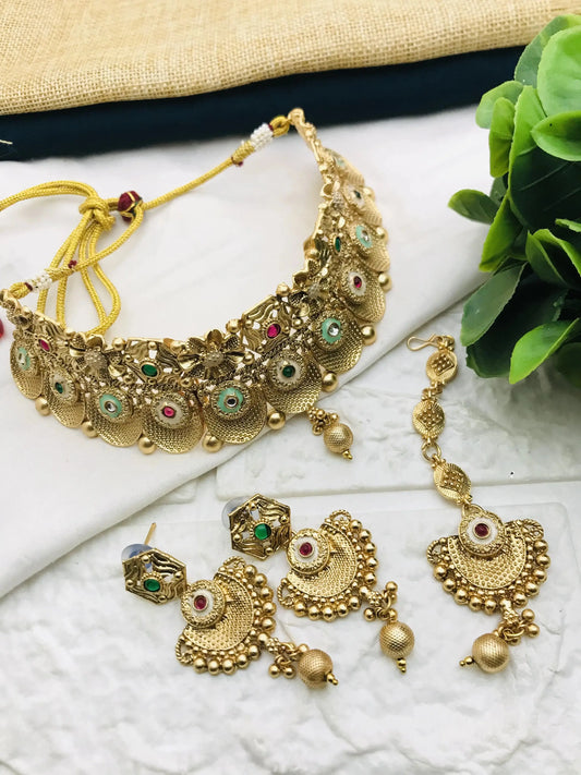 Antique Necklace | Gold Antique Necklace | Necklace Combo Set