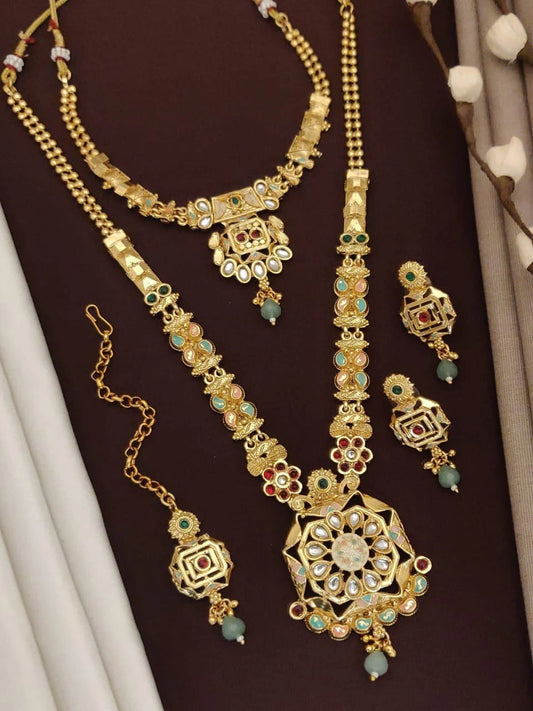 Bridal Jewellery Combo Set | Rajwadi Nacklace Combo Set