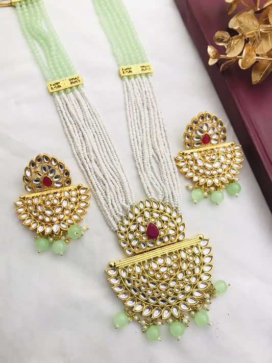 Moti Kundan Necklace | Moti Kundan Jewellery Set | Kundan Bridal Jewellery