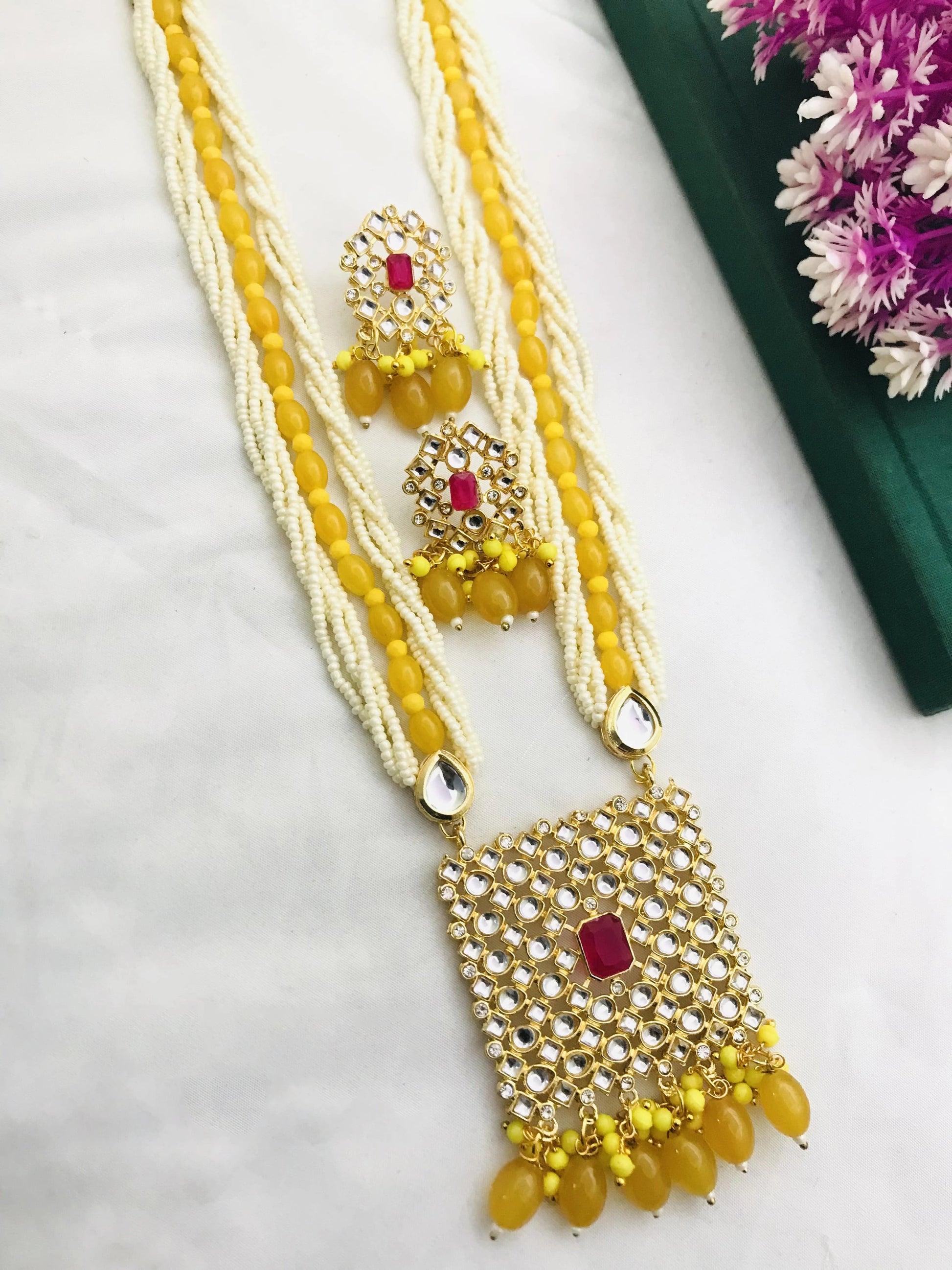 Moti Kundan Necklace | Moti Kundan Set