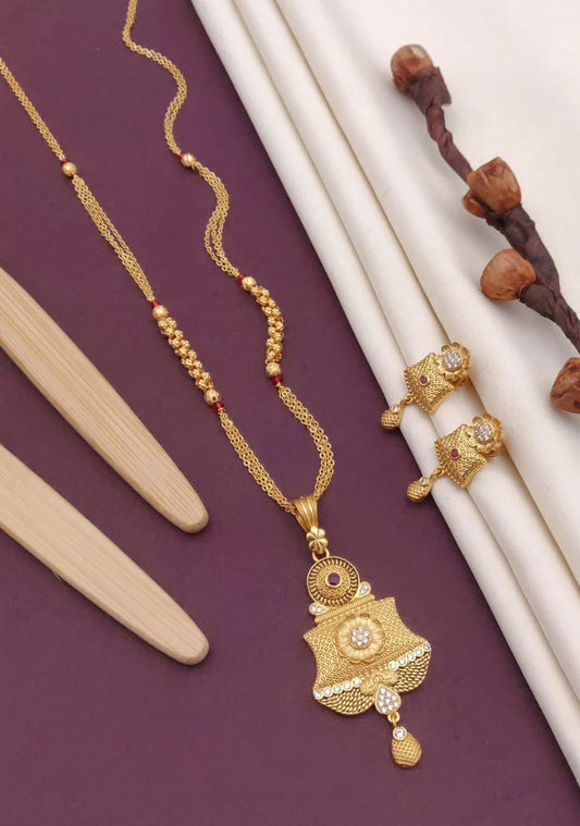 Rajwadi Gold Pendant | Pendant Set | Pendant For Women