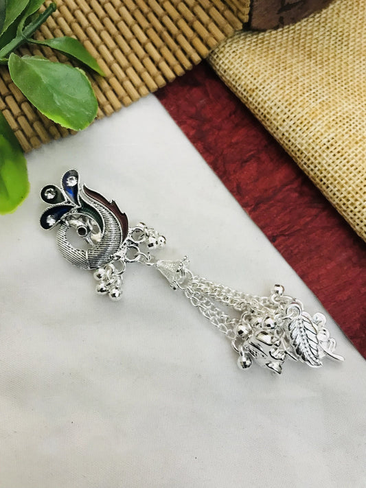 Peacock Saree Pin | Silver Saree Pin