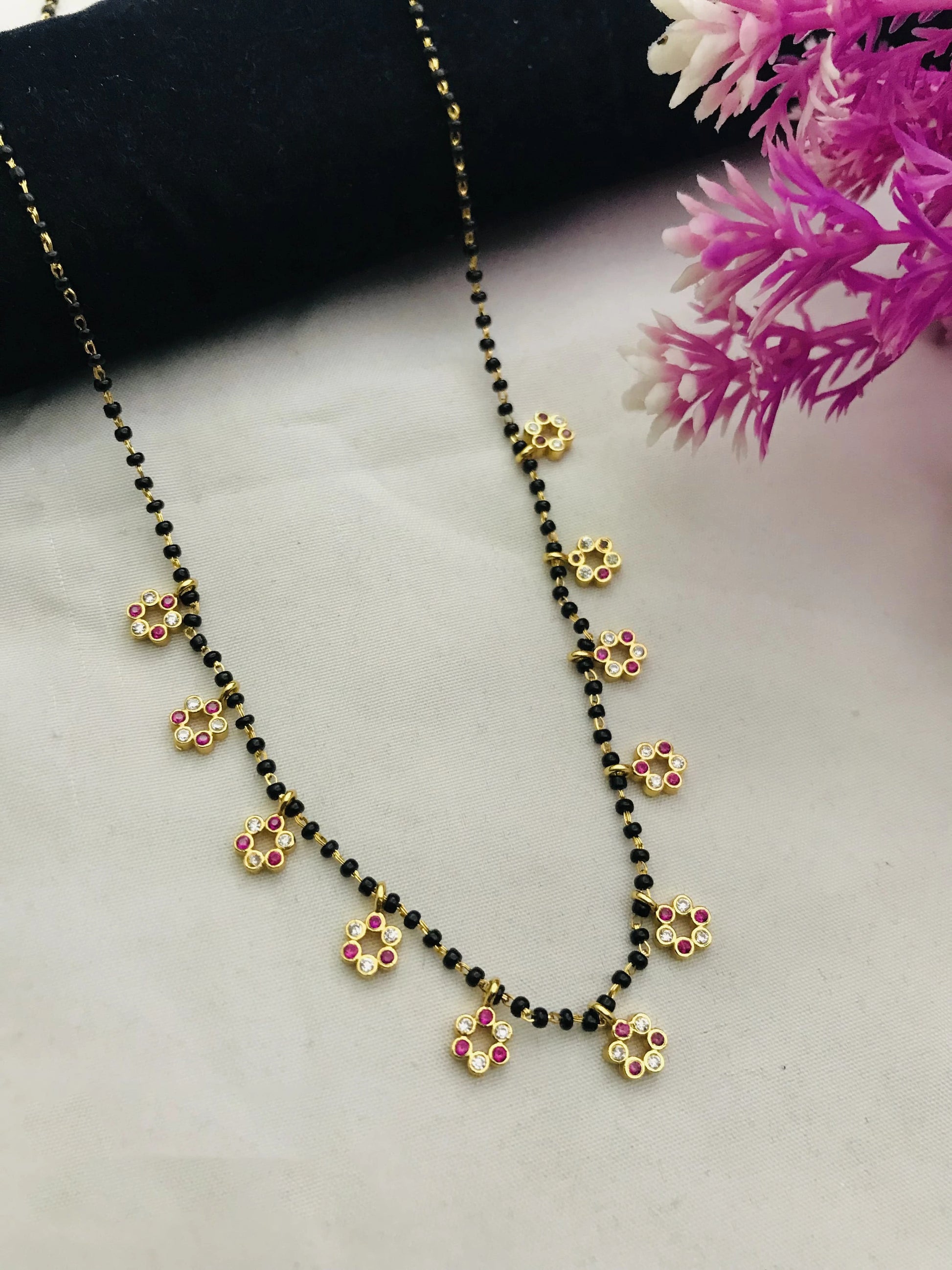 Flower Tanmaniya Mangalsutra Design | Gold Tanmaniya Mangalsutra