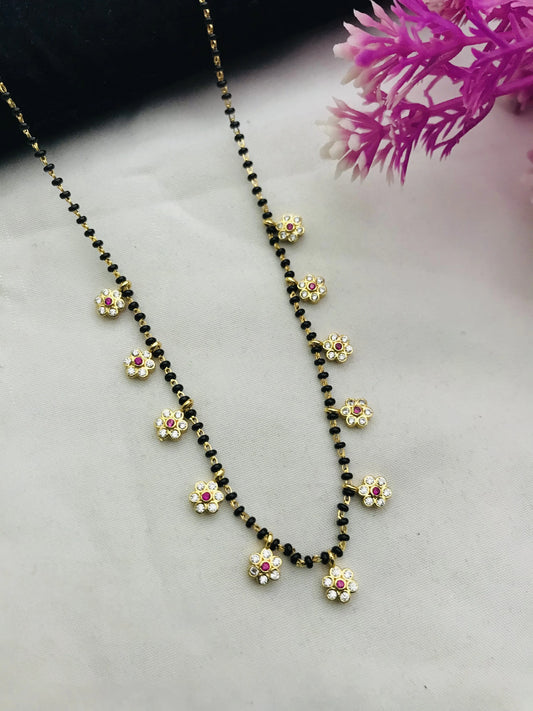 Flower Diamond Tanmaniya Mangalsutra | Gold Tanmaniya Mangalsutra